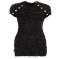 Balmain sequin-embellished tweed mini dress - Black