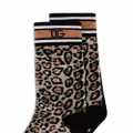 Dolce & Gabbana leopard-print jacquard socks - Brown
