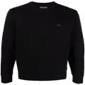 Emporio Armani logo-patch crew-neck sweatshirt - Black