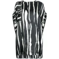 Rick Owens zebra-print short-sleeved T-shirt - Black