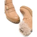 Aquazzura Ryan faux-fur buckle-strap boots - Neutrals