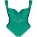 Noire Swimwear belted one-piece swimsuit - Green