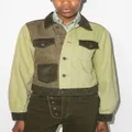 GANNI colour block denim jacket - Green