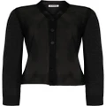 Jil Sander sheer knitted shirt - Black
