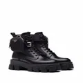 Prada Monolith pouch-detail leather boots - Black