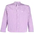 Mackintosh BLOOMSBURY gingham-check button-down shirt - Purple