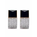 Roberto Coin 18kt rose gold Sauvage Privé black jade and pave diamond earrings - Pink