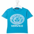 Versace Kids Medusa-print short-sleeve T-shirt - Blue