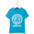 Versace Kids Medusa-print short-sleeve T-shirt - Blue