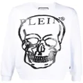 Philipp Plein Skull-print long-sleeve sweatshirt - White