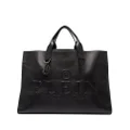 Philipp Plein logo-debossed leather tote bag - Black