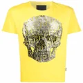 Philipp Plein beaded logo-skull T-shirt - Yellow