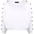 Philipp Plein studded cotton sweatshirt - White