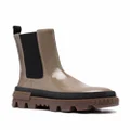 Moncler elasticated-panels leather boots - Neutrals