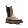 Moncler elasticated-panels leather boots - Neutrals
