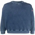 Diesel D-Krib washed-denim sweatshirt - Blue