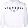 Moschino logo-print organic-cotton hoodie - White