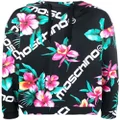 Moschino floral-print pullover hoodie - Black