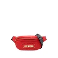 Love Moschino quilted logo plaque belt bag - Red