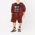 Dolce & Gabbana leopard-print hooded jacket - Red