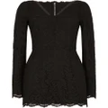Dolce & Gabbana long-sleeve lace minidress - Black