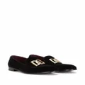 Dolce & Gabbana DG-logo velvet slippers - Black