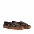 Dolce & Gabbana leopard-print logo-tag espadrilles - Brown