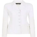 Dolce & Gabbana lace-patchwork single-breasted blazer - White