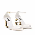 Dolce & Gabbana Baroque DG 105mm leather sandals - White
