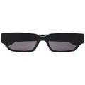 Alexander McQueen logo-arm rectangle-frame sunglasses - Black