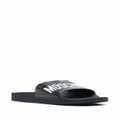 Moschino logo embossed slides - Black