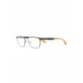 Emporio Armani rectangle-frame colour-block glasses - Green