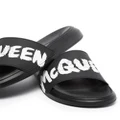 Alexander McQueen graffiti-logo slip-on slides - Black