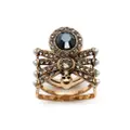 Alexander McQueen crystal-embellished spider ring - Gold