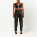 Alexander McQueen zip-front cropped leather top - Black