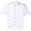 Helmut Lang logo-print cotton shirt - White