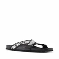 Love Moschino logo open-toe slides - Black