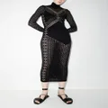Dion Lee pointelle-knit fitted dress - Black