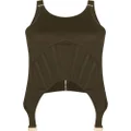Dion Lee corset-panel vest top - Green