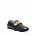 Moschino logo plaque almond-toe loafers - Black