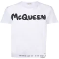 Alexander McQueen McQueen Graffiti cotton T-shirt - White
