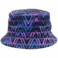 Valentino Garavani reversible V Neon Optical bucket hat - Blue