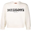Missoni embroidered-logo cotton sweatshirt - Neutrals