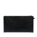 Saint Laurent crocodile-effect leather iPad case - Black