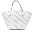 Karl Lagerfeld k/Punched logo tote - White