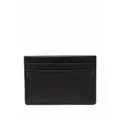 Karl Lagerfeld punched-logo leather cardholder - Black