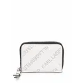 Karl Lagerfeld punched-logo leather purse - White