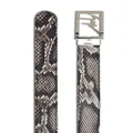 Giuseppe Zanotti snakeskin-effect calf leather belt - Brown