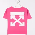 Off-White Kids chest logo-print T-shirt - Pink
