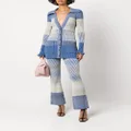 Simkhai Bianca gradient-knit longline cardigan - Blue